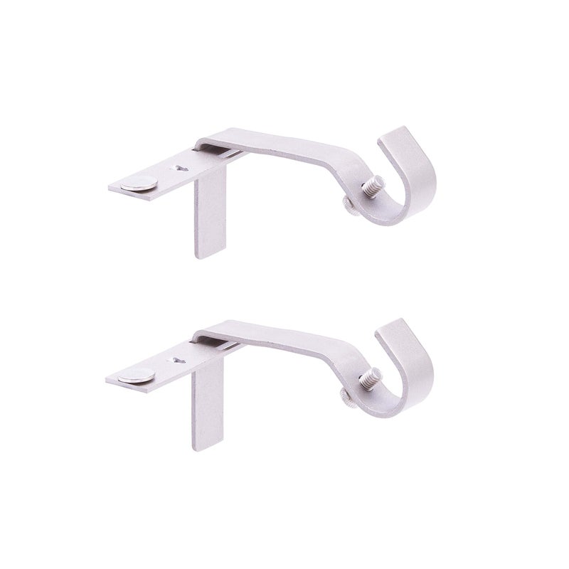 Kenney Fast Fit 5/8" No Measure Curtain Rod Brackets, Brushed Nickel, 2 Count (Pack of 1) - Image 1